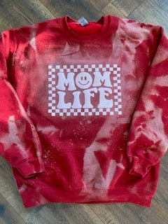 Mom life - bleached crewneck