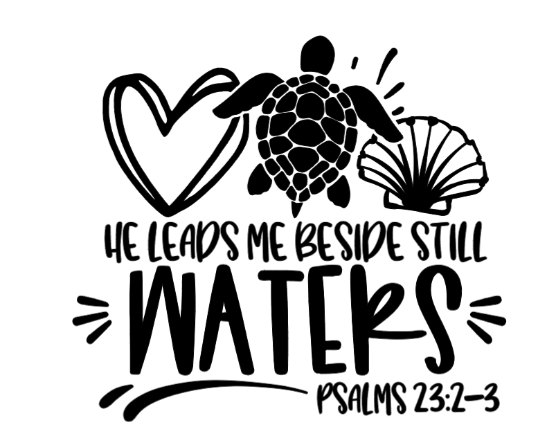 He leads me beside still waters t-shirt